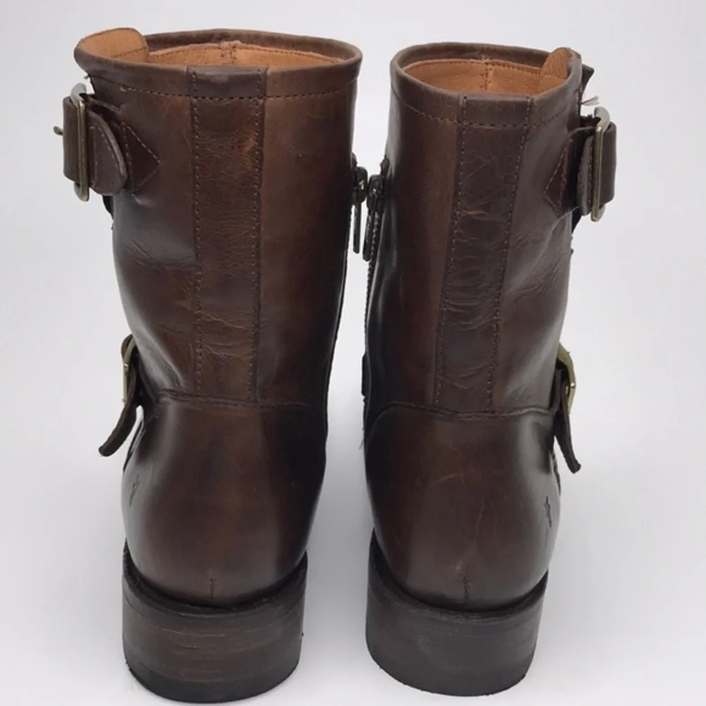 FRYE Vicky Engineer Chocolate Boots sz 7B - Picture 4 of 9
